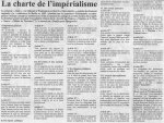 La charte de l'imperialisme telle publiee dans le journal "La Nouvelle Expression"
