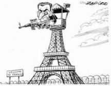 Nicolas Sarkozy, by Zapiro (source Grigrinews.com)