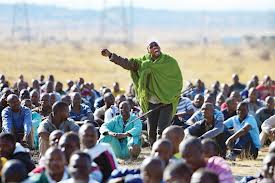 Miners demonstrating at Marikana