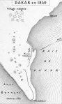 Map of Dakar in 1850