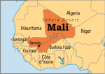 Map of Mali with its capital Bamako