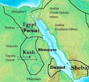 nubia_africa in 400 bc_location of kush