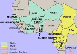 Carte des pays de la zone CFA