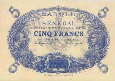 Monnaie_Bank of Senegal 1872